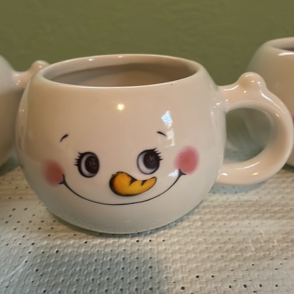 Pair of cute Snowman stackable Mugs - Picture 2 of 4